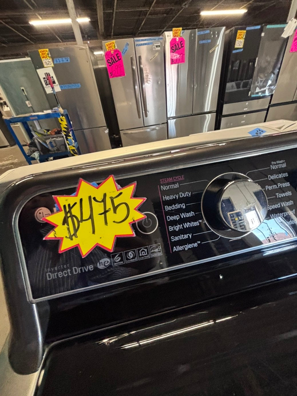 >>LG gray Large capacity Black  Top load washer Drum stainless steel refurbished #SWLR59B