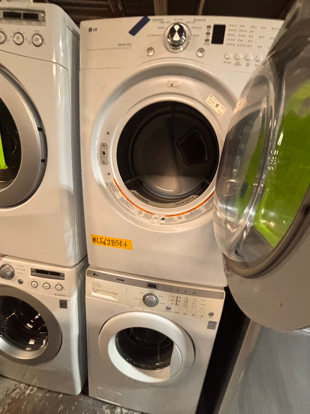 >* special🎉LG washer & dryer set electric 220v front load stackable or side by side - sensor dry in white  #WEZ15SET