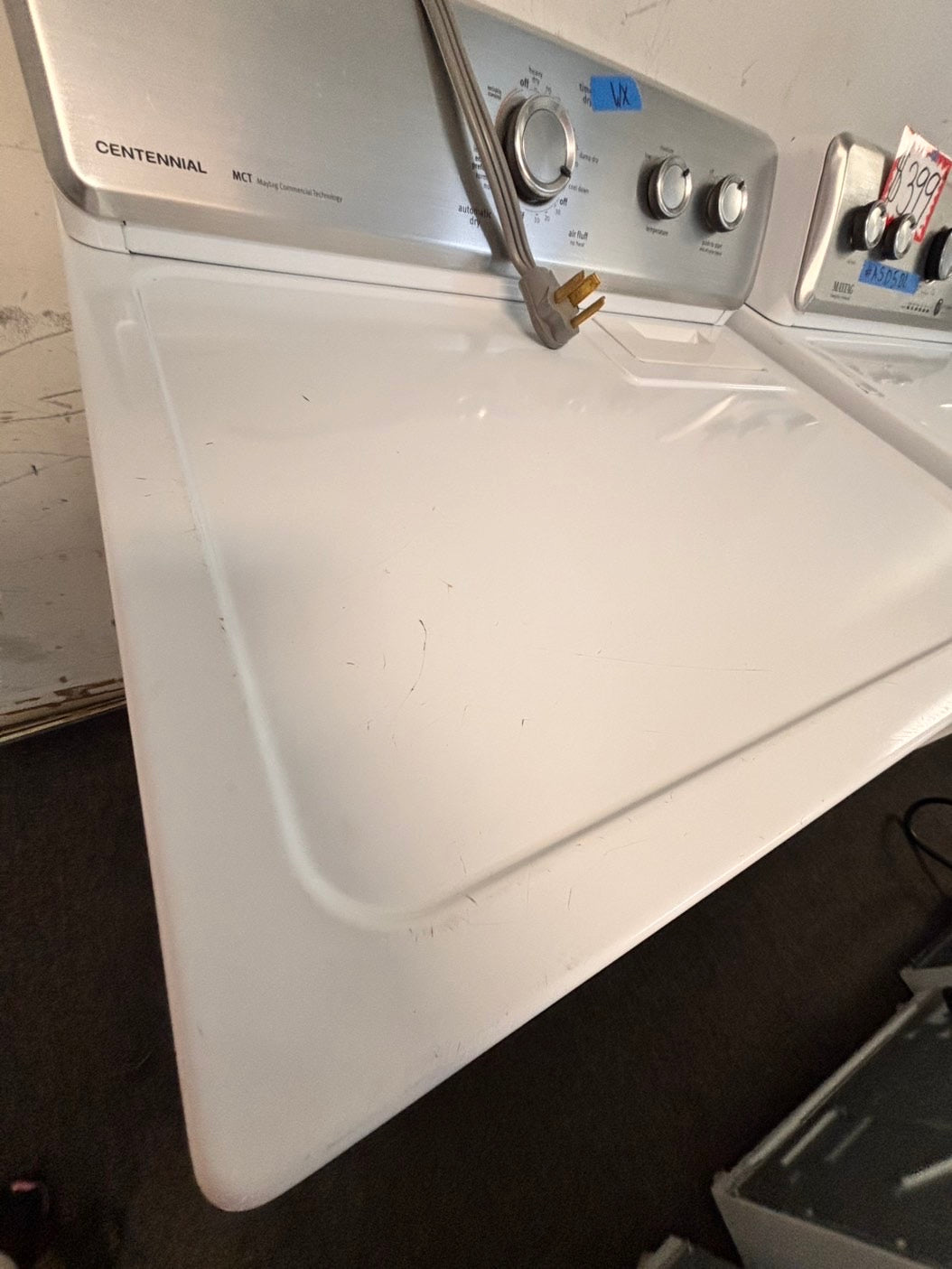 >maytag top load dryer side by side electric 220v large capacity & top load washing machine stainless steel drum with agitator used-Refurbished
#ASD5BLSET