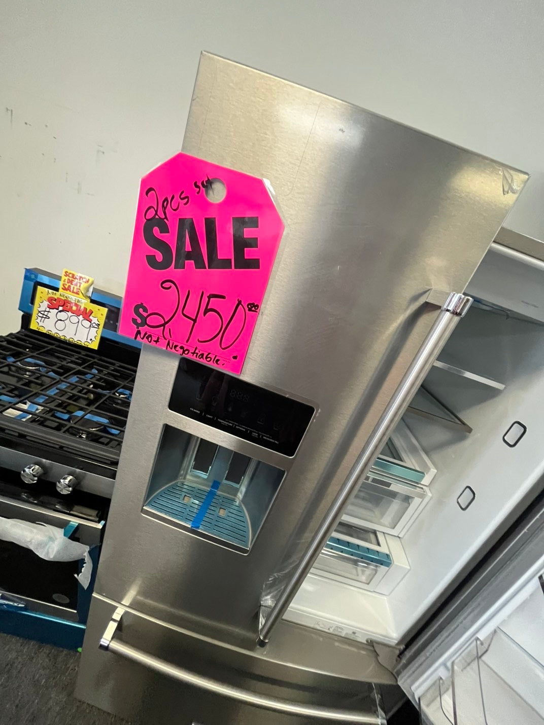 🎉🥳 =2Pcs package kitchen. New scratch&Dent Kitcheniad 36” French Door fridge stainless steel & Gas range 5 burner stainless steel 30” #RFRGA24BL