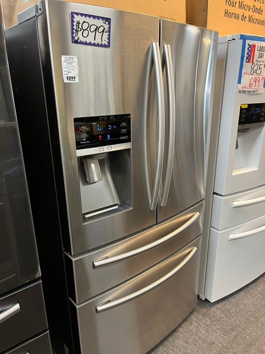 Used | Refurbished Samsung four door refrigerator stainless steel w/ice water dispenser 36" #RF502YL