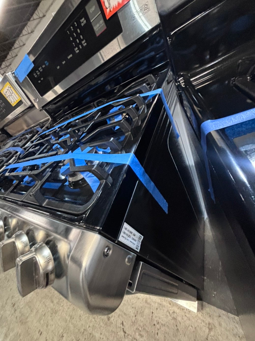 >>LG Gas range 5 burner convection oven bake ,broil Hi/Lo self clean in stainless steel used-Refurbished 30” #LGG5QB