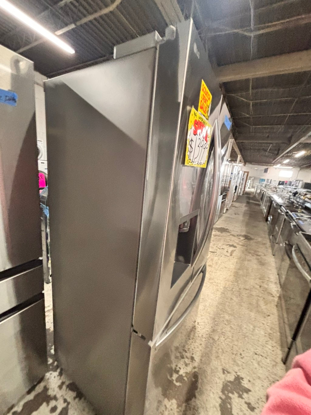 >special🎈New open box (costumer return ) LG - Counter-Depth MAX 25.5 Cu. Ft. French Door Smart Refrigerator with ice maker & water dispenser - Stainless Steel #RFLG55YB