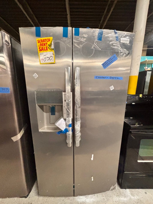 >sale💥newOpen Box 📦 | scratch & dent Frigidaire gallery Counter Depth 36”in. 22.3 cu. ft. Side-by-Side Refrigerator in Stainless Steel with iced maker & water dispenser #FR235FB