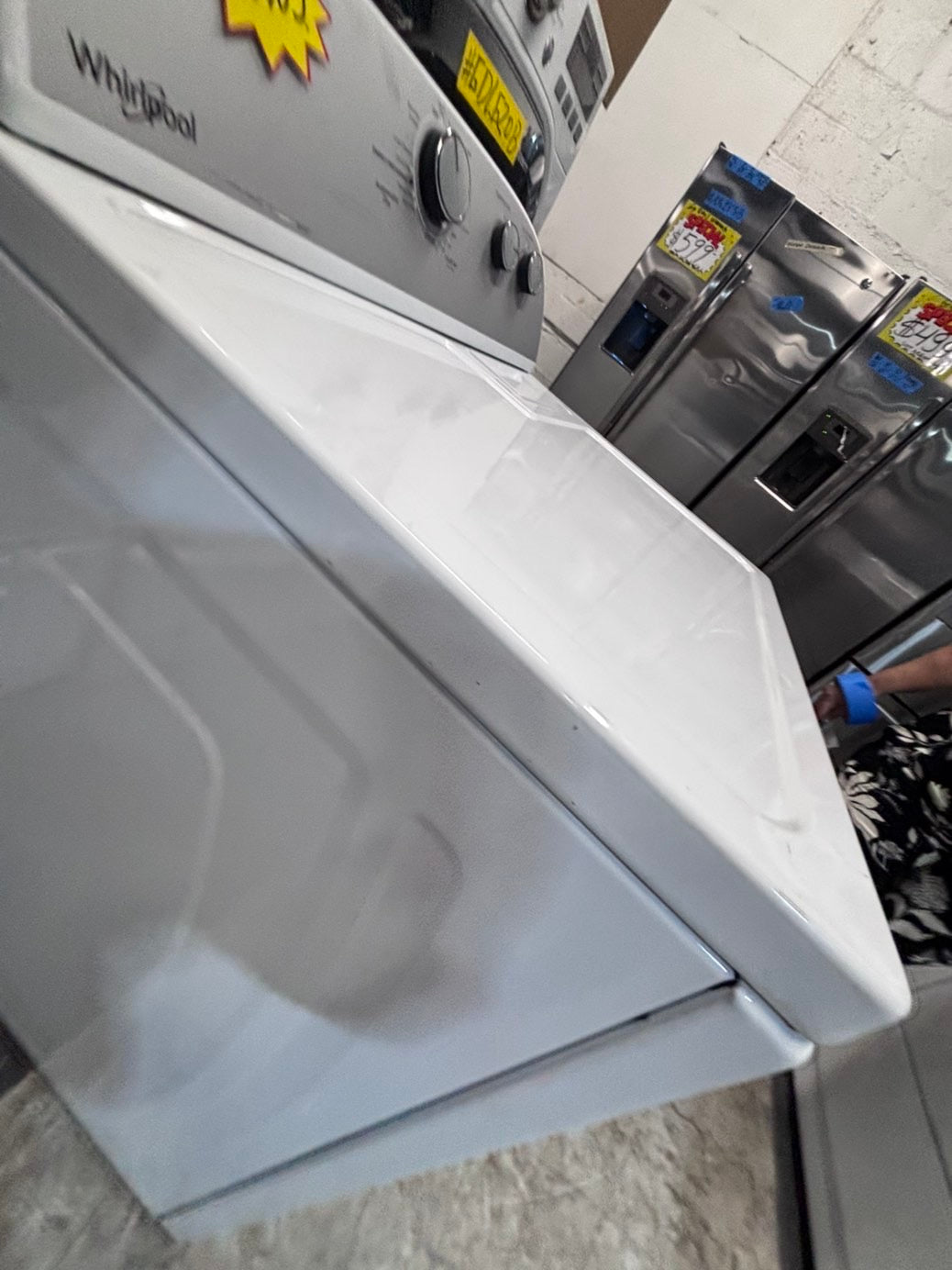 >*whirlpool side x side large capacity electric 220v dryer  in white 27” Refurbished #ED861B