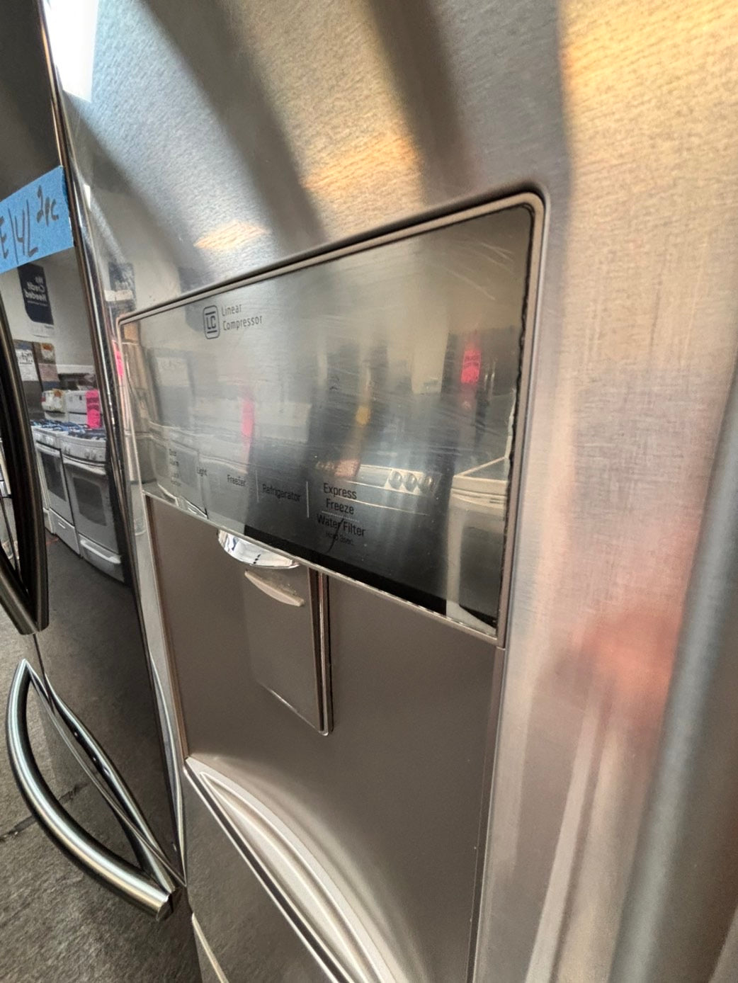 > LG 30” wide French Door Refrigerator in Stainless Steel with ice maker inside used-refurbished # RF33D2BB