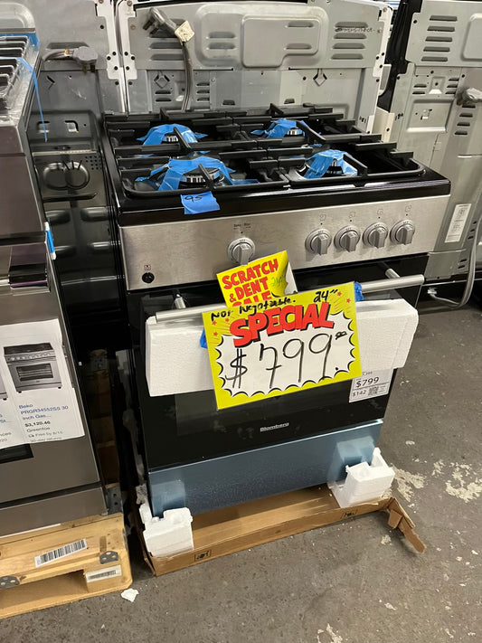 Open Box 📦 Blomberg gas range 4 burner slide-in stainless steel bake broil 24" #GR397WB