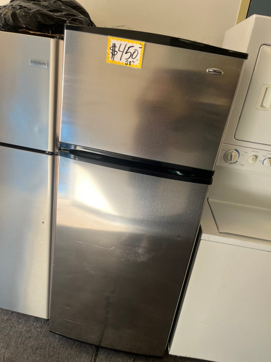 - Whirlpool top freezer refrigerator stainless steel 28" #RF79ML