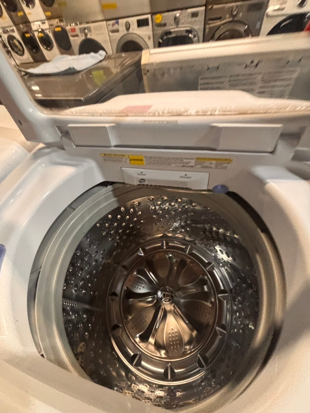 >*LG white  top top load washer large capacity & dryer set electric 220v side x side top load stainless steel drum white color used-refurbished #WYQ1ABB