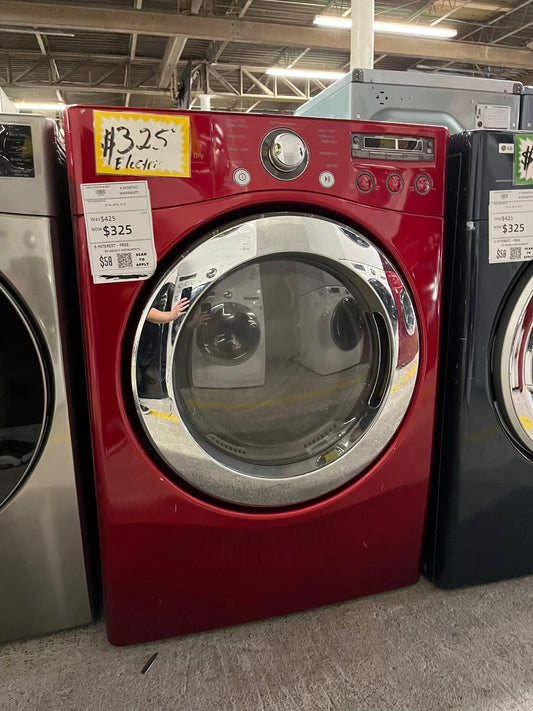 LG front load electric 220v dryer stackable large capacity in red #ED400JB
