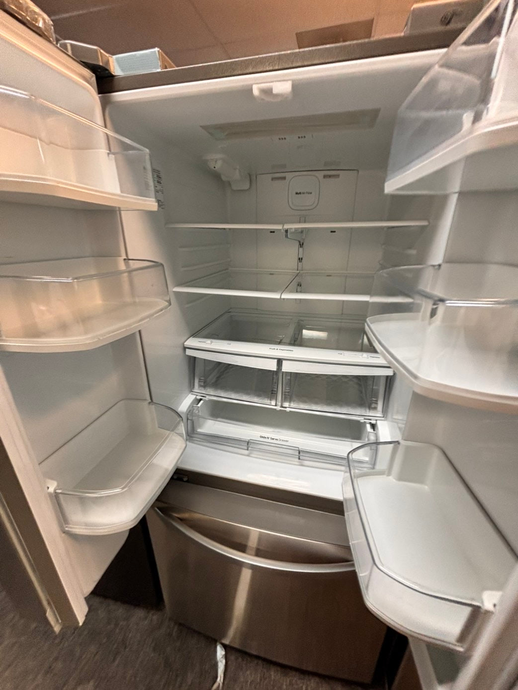 > LG 30” wide French Door Refrigerator in Stainless Steel with ice maker inside used-refurbished # RF33D2BB