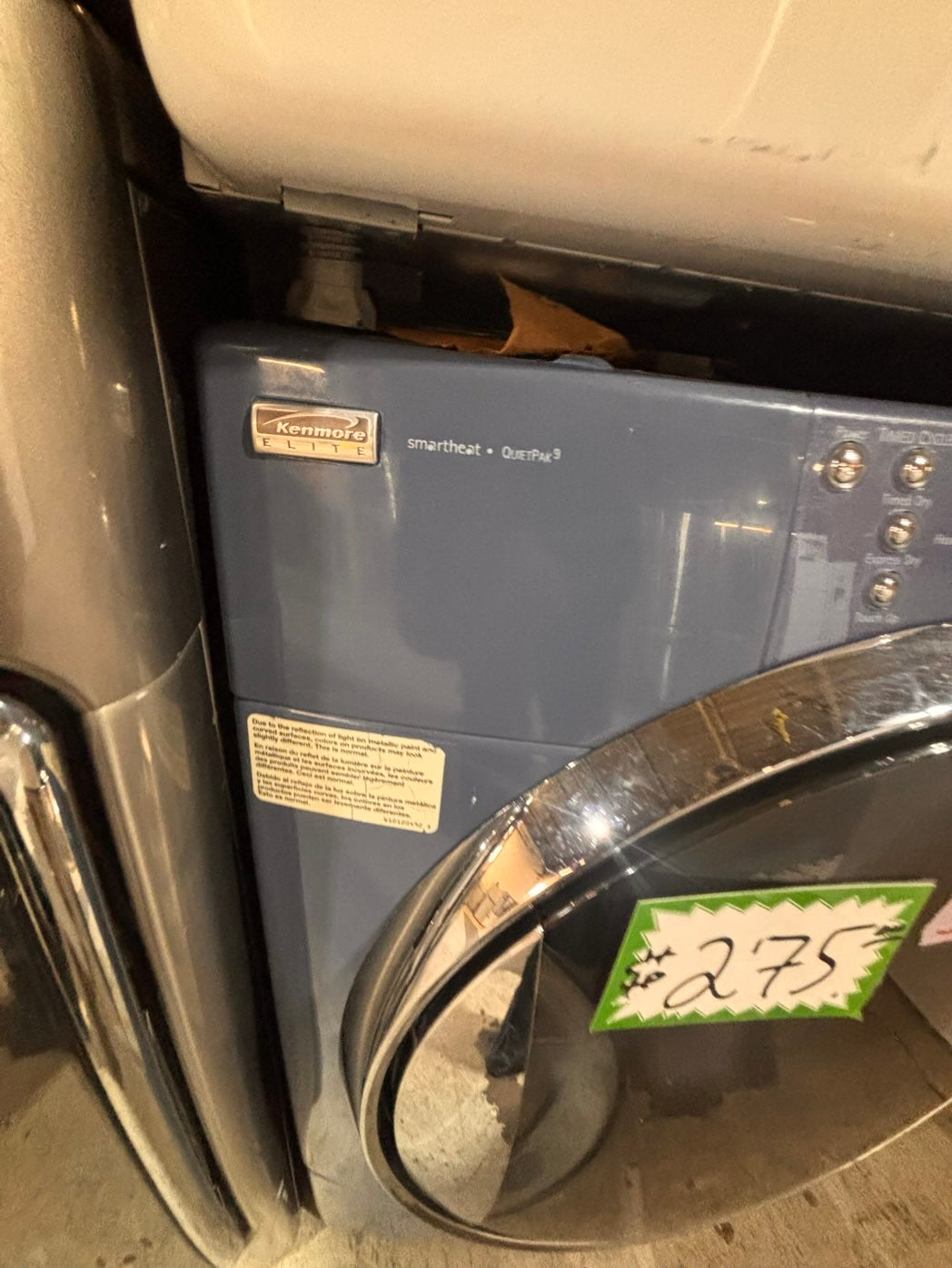 }}special Kenmore front load stackable GAS steam dryer sky blue color  27" working 💯 with warranty #GDX6FRB