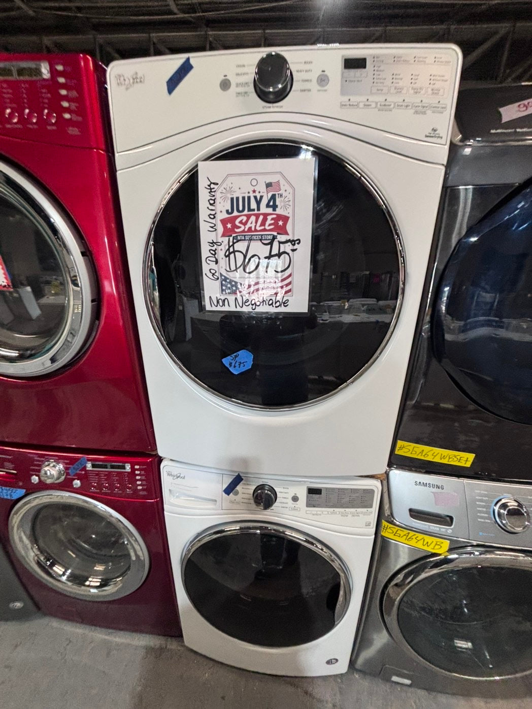 >*early July 4th special 🇺🇸whirlpool set electric 220v front load stackable or side by side - sensor dry in white color #ESSGEY2SET