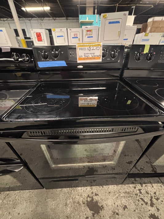 >special 💥whirlpool black electric stove bake Broil self clean 30" #ER4P90B