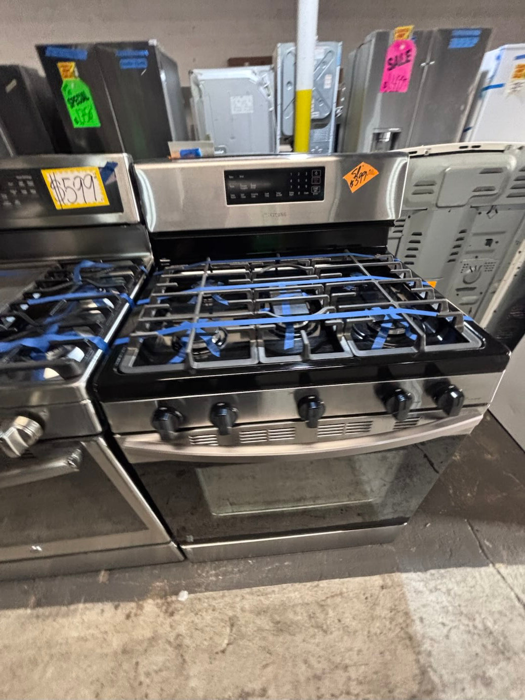 }sale🎈🎈samsung Gas range 5 burner convection oven bake ,broil Hi/Lo self clean in stainless steel used-Refurbished 30” #SS190FB
