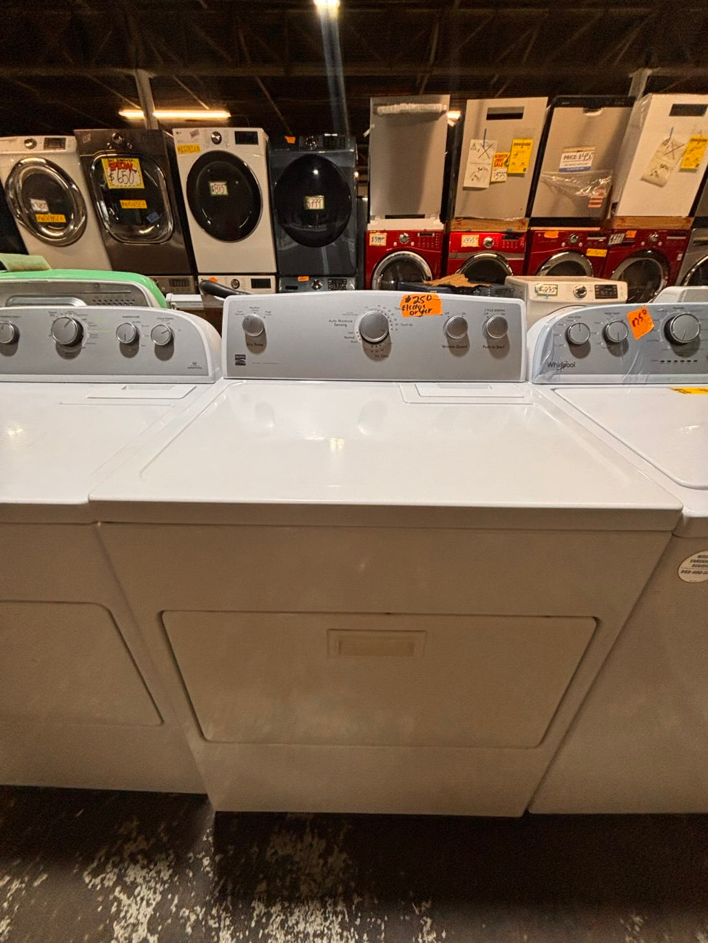 }Kenmore  29” extra large capacity side x side large capacity electric 220v dryer  in white 29”Refurbished #KEDK11B