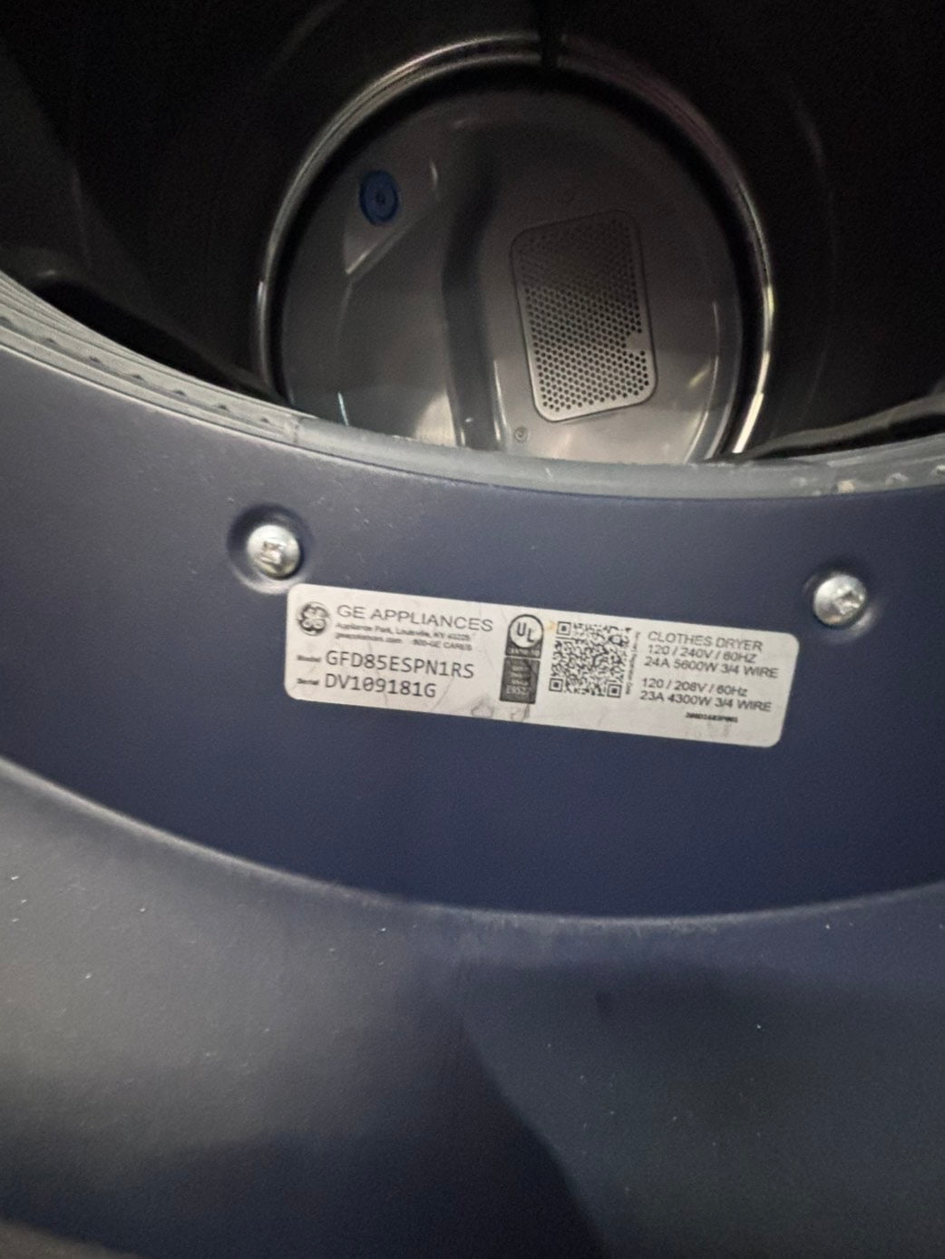 >*GE ENERGY STAR 4.8 Cu. Ft. Capacity Smart Front Load Washer with UltraFresh Vent System with OdorBlock and electric dryer set ,28” stackable or side by side  used-refurbished  #FWRA46BSET
