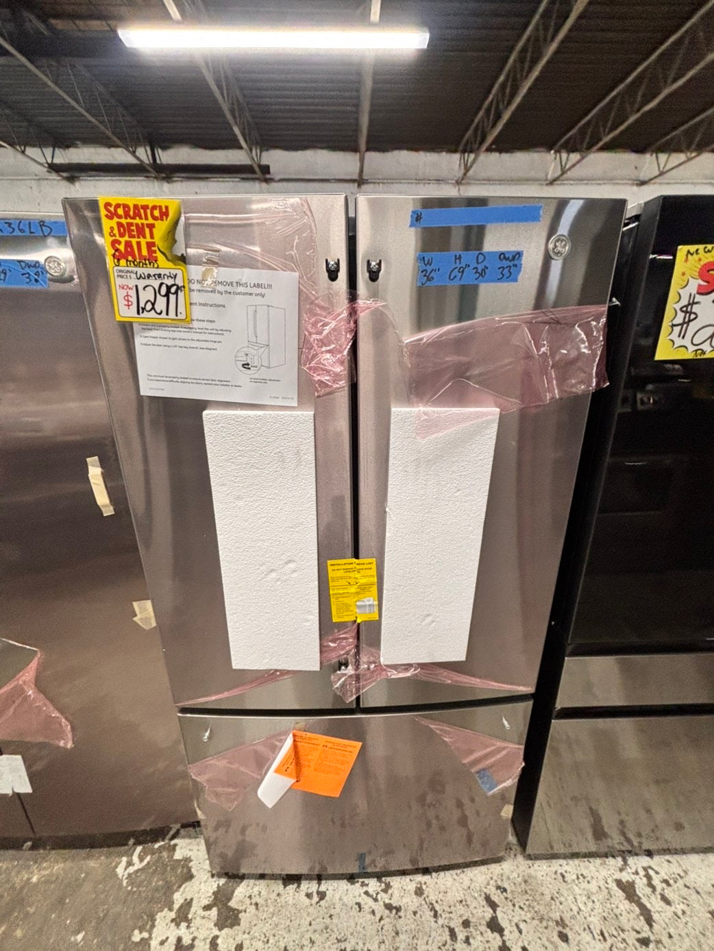 >special🎈New open box 📦 GE Refrigerator with ice maker & water dispenser - Stainless Steel #RFGAA4DB