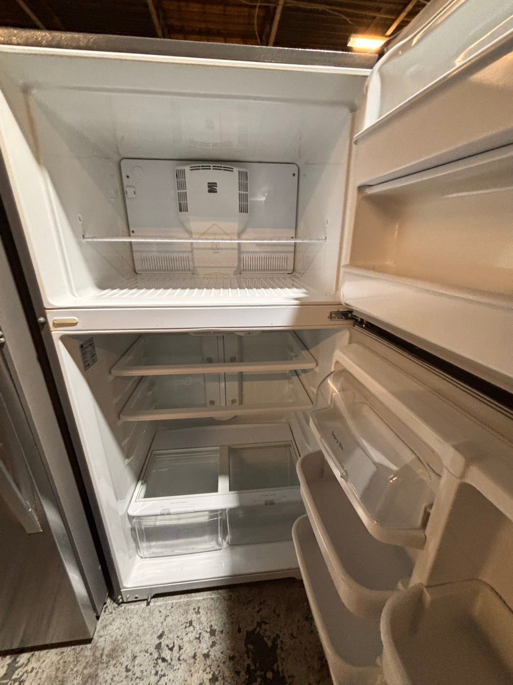 >*kenmore 33” Top freezer fridge   ,stainless steel. used-refurbished #RTKE91B
