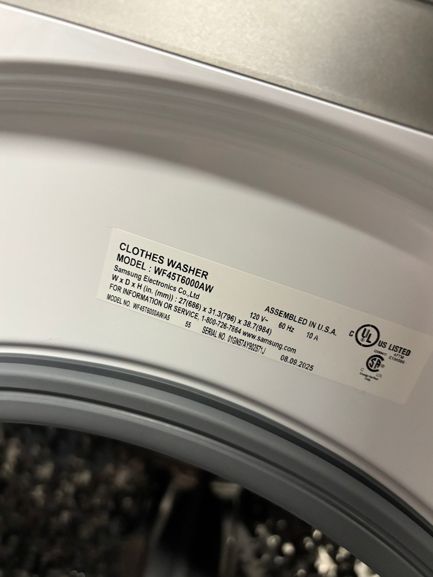Samsung -new scratch and dent  open box 📦 front load stackable or side by side washer white  27" #SFW667B