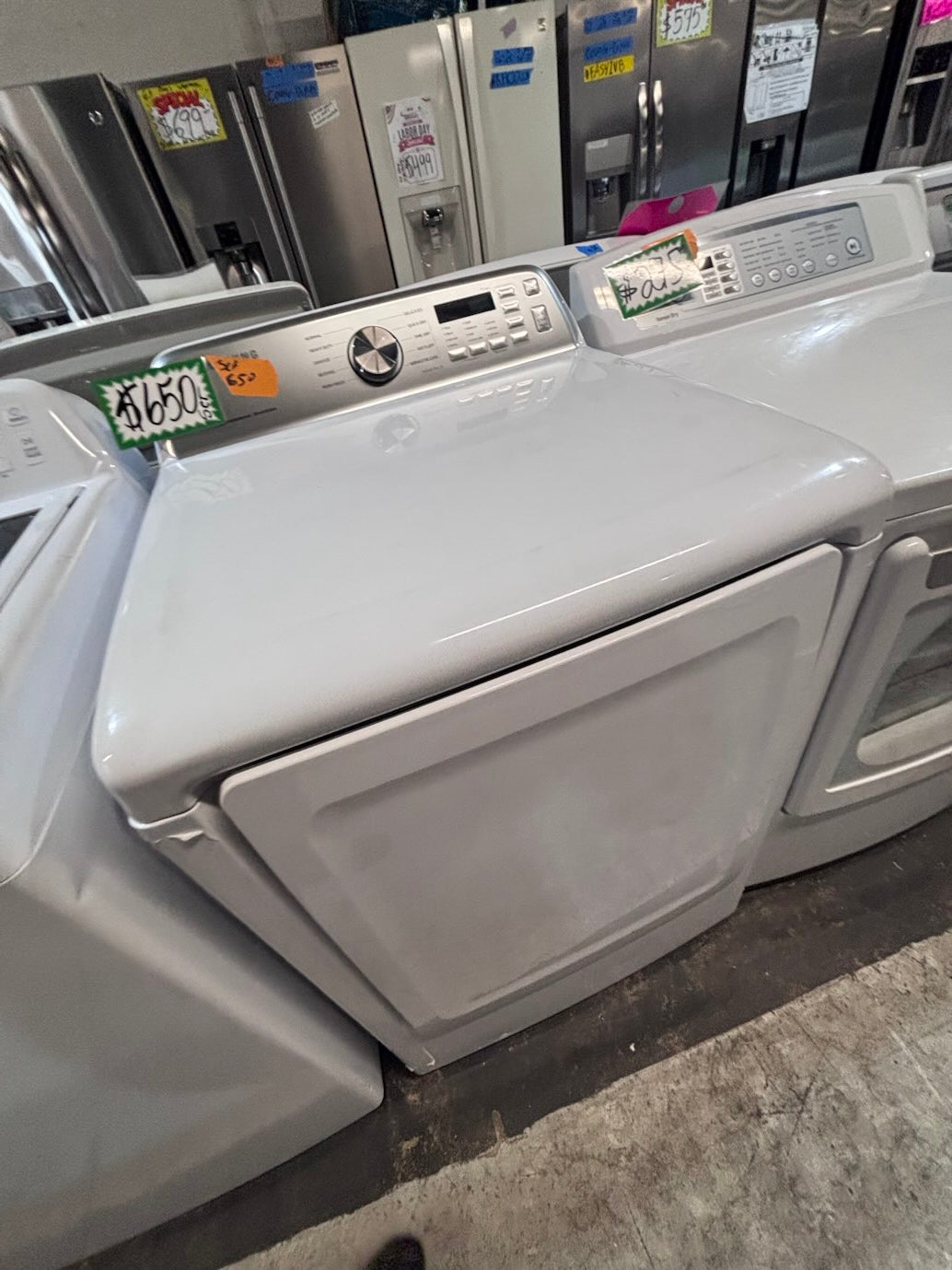 } }Samsung white  top top load washer with agitator large capacity & dryer set electric 220v side x side top load stainless steel  drum ,white color used-refurbished #MYK1B3B