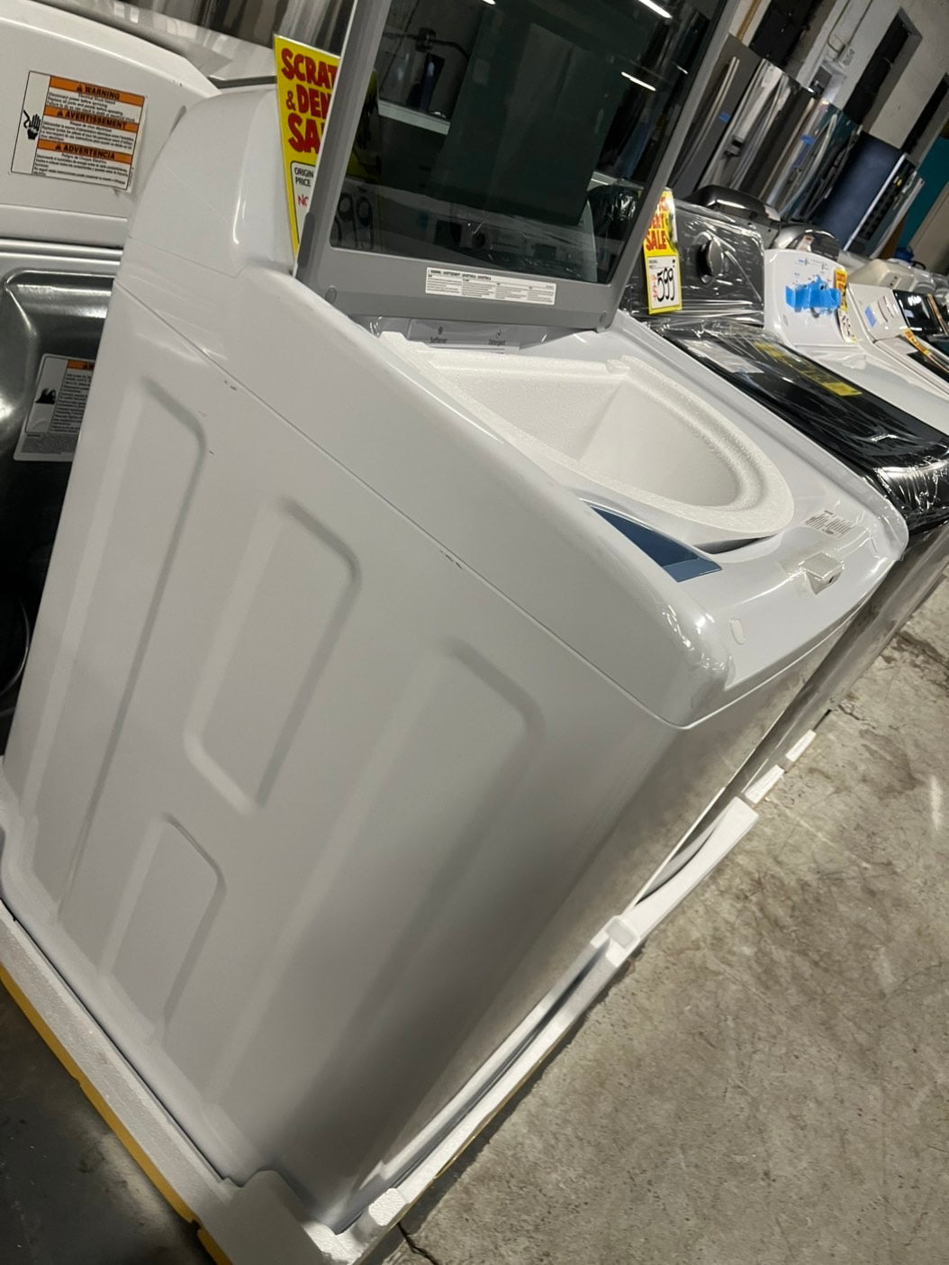 *Open box 📦 New S/d Samsung 4.5 cu. ft. Top Load Washer with Vibration Reduction Technology white 27” #SAM23B