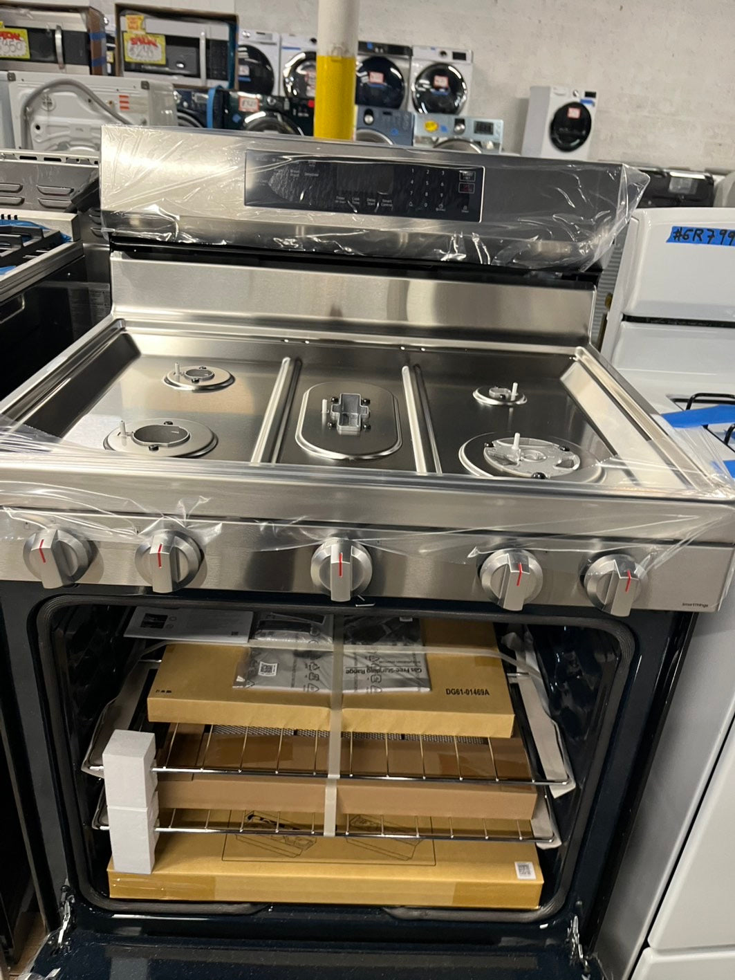 Open Box New Scratch&Dent Samsung - 6.0 Cu. Ft. Freestanding Gas Convection+ Range with WiFi and No-Preheat Air Fry - Stainless Steel #GRS60AB