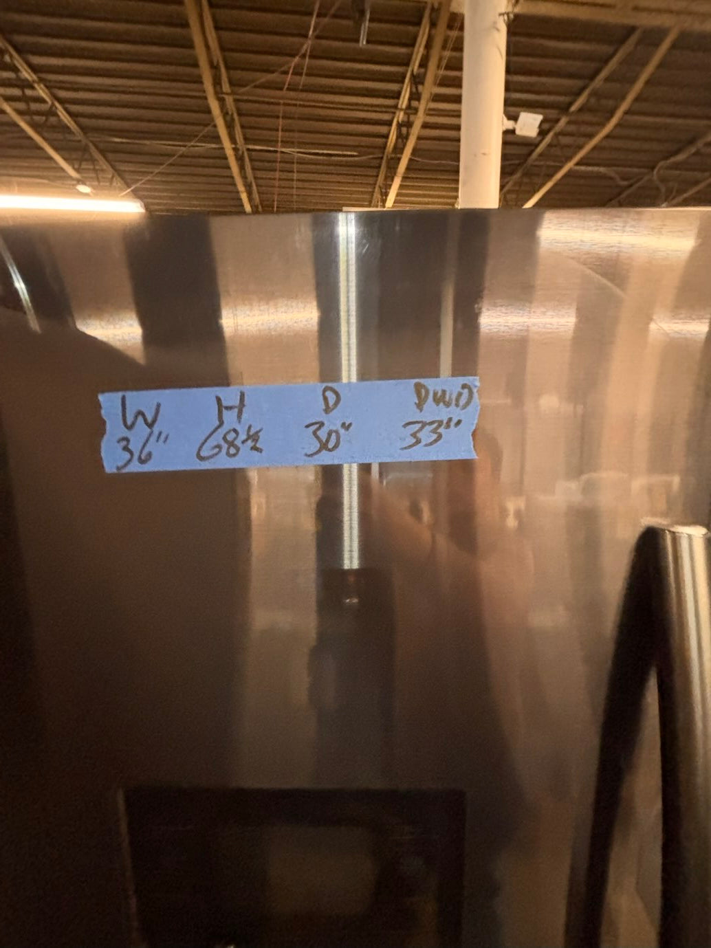 }} SALE 🔥36”Samsung French doors  fridge  stainless steel ((ice maker  doesn’t work) only water works , , doesn’t affect on the others functions. #FDSB13WB
