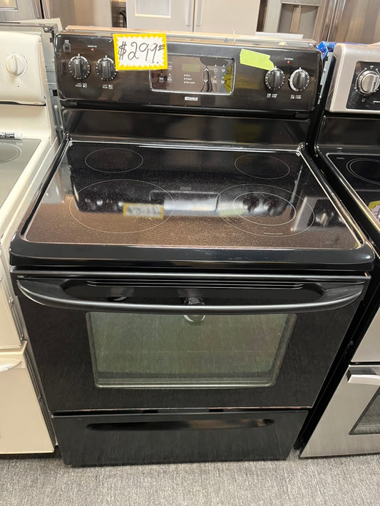 Kenmore glass top electric range 220v 5 burner black broil bake self clean Refurbished 30" #TT123L