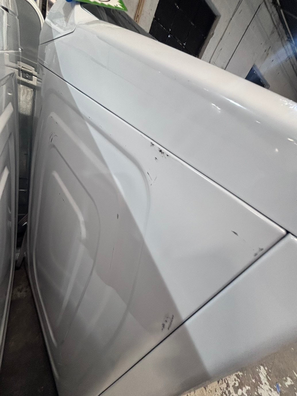 >*samsung white  top top load washer large capacity & dryer set electric 220v side x side top load stainless steel drum white color used-refurbished #W5CB3YB