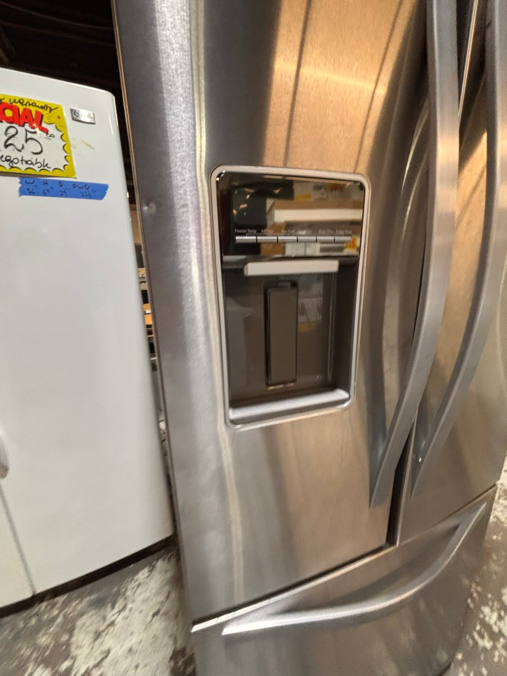 }}Whirlpool30”x67.1/2h French Door freezer fridge black stainless steel with Iced & water 💦 dispenser  used refurbished #FDW309HB