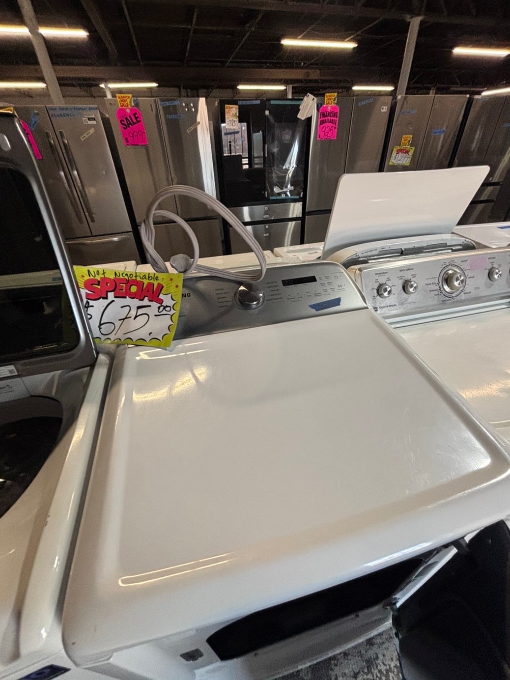 >>samsung mix & match white  top top load washer large capacity & dryer set electric 220v side x side top load stainless steel drum white color used-refurbished #WDS6YB