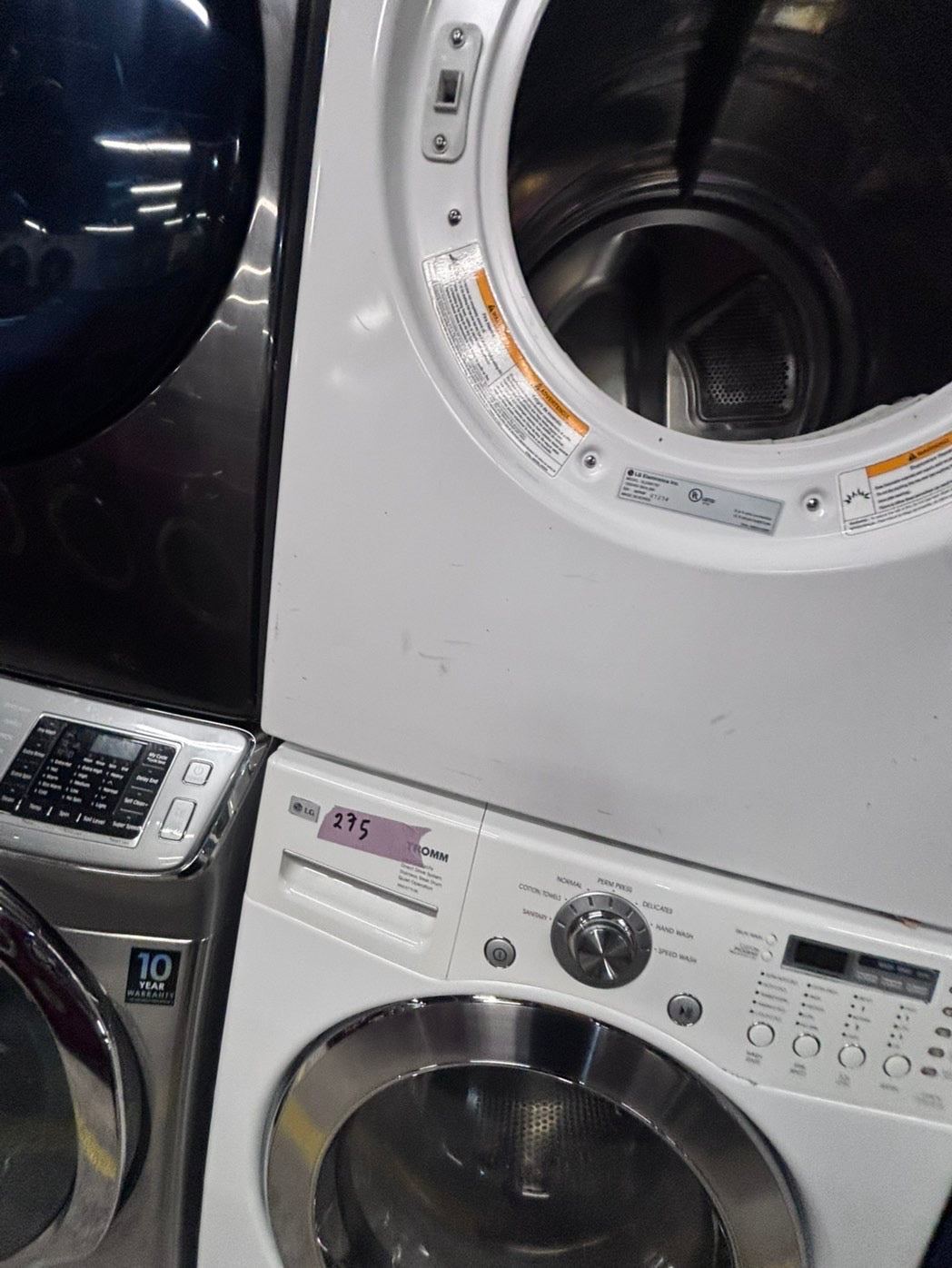 >*LG washer & dryer set electric 220v front load stackable or side by side - sensor dry in white #WDAZ6BSET