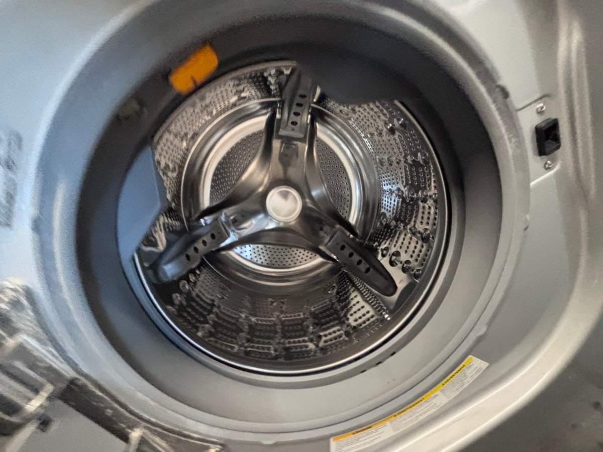 >*LG GAS  washer large capacity& dryer steam set front load stackable or side by side gray 27” in used-Refurbished #SFLG9B6ET