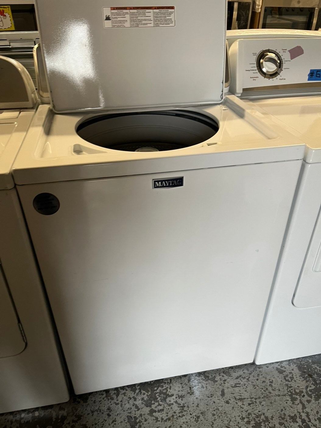 🎁Maytag 4.5 cu. ft. High-Efficiency Top load washing machine white w agitator  Stainless steel Drum 27" Refurbished-used #WMAG10B