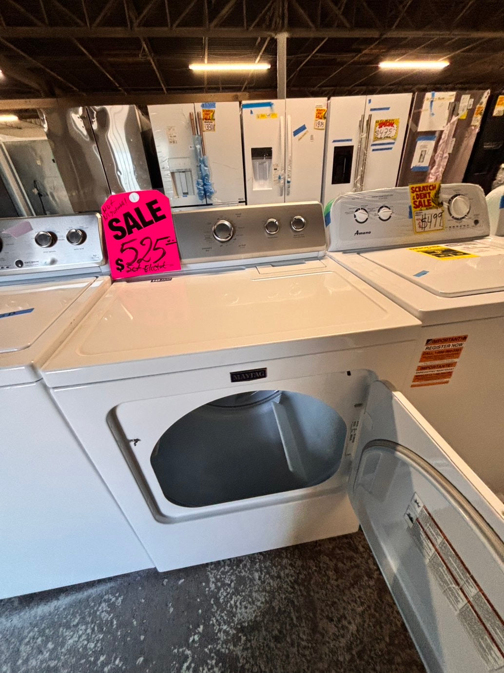 >maytag top load dryer side by side electric 220v large capacity & top load washing machine stainless steel drum with agitator used-Refurbished
#ASD56GBSET