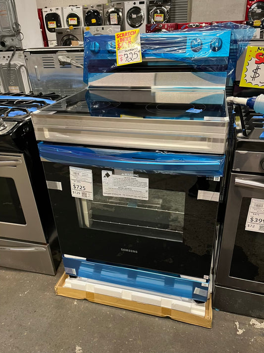 - Open Box 📦 Samsung electric 220v range 4 burner stainless steel self clean keep warm bake broil 30" #GR395CB