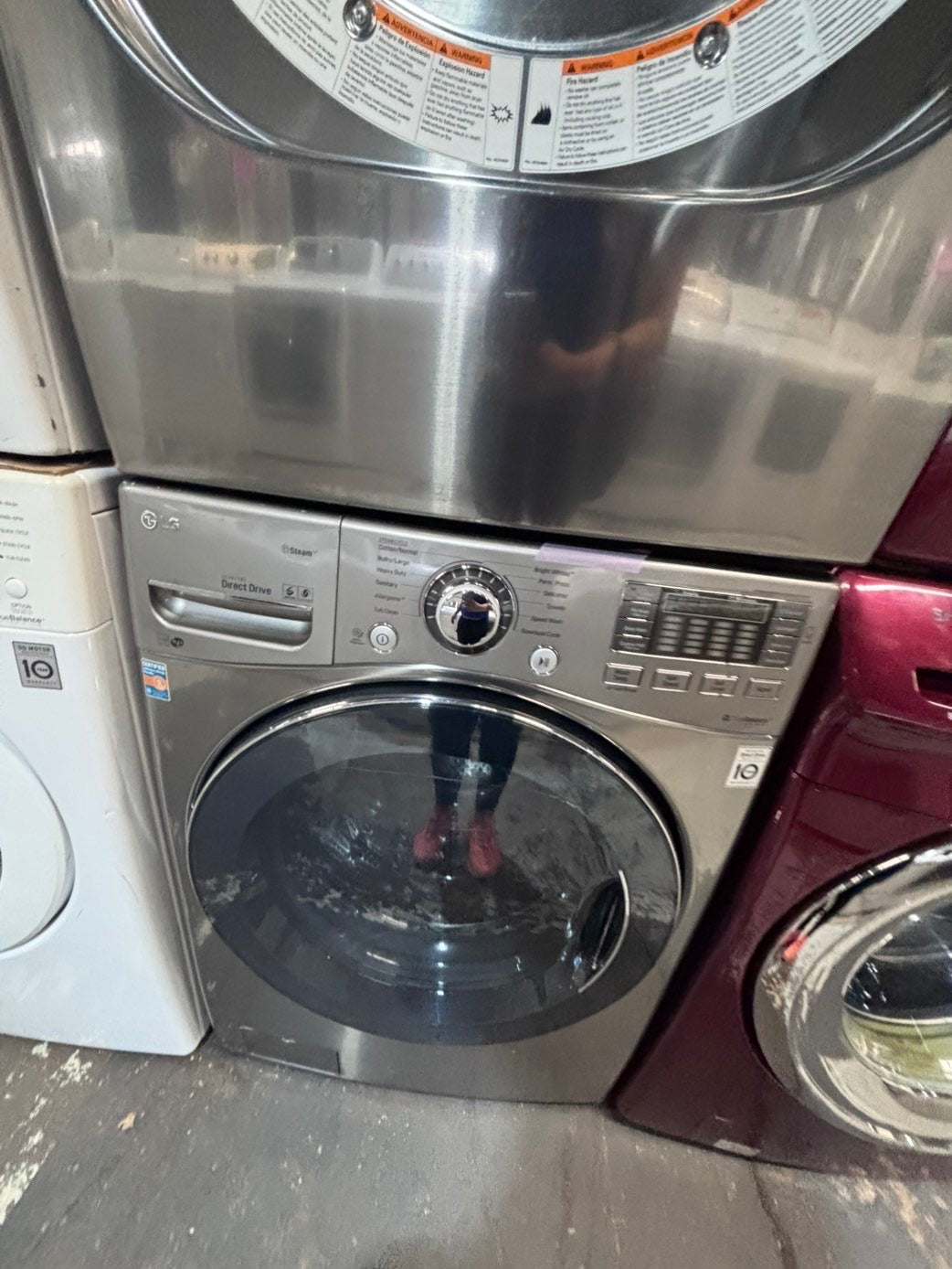 >* July 4th special 🇺🇸LG washer & dryer mix & match steam  set electric 220v front load stackable or side by side - sensor dry in gray  #WED89SET