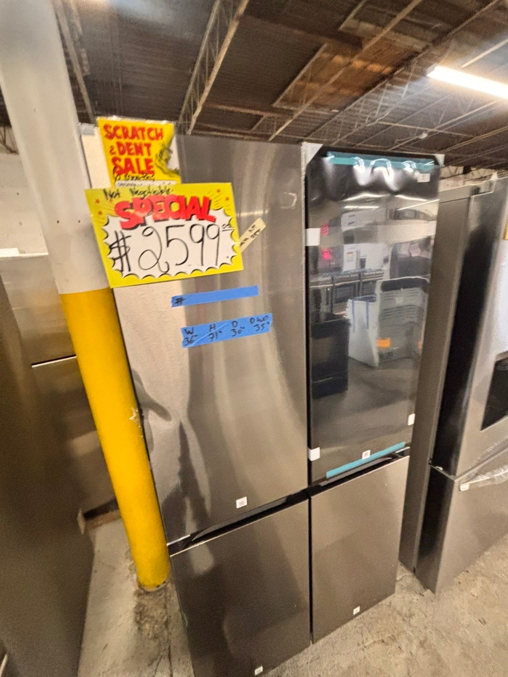 > New open box Samsung family hub 4-doors 📦 Refrigerator with ice maker & water dispenser - Stainless Steel #RZ29DFB