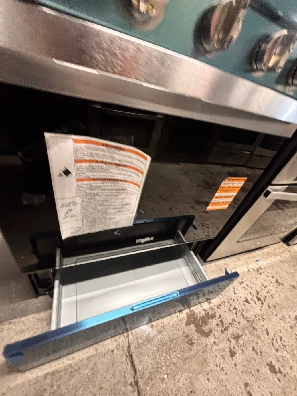 >Scratch & Dent slide-in  whirlpool Air fry Gas Range 5 burner in black Stainless Steel convection oven bake broil 30” #WPRA12B