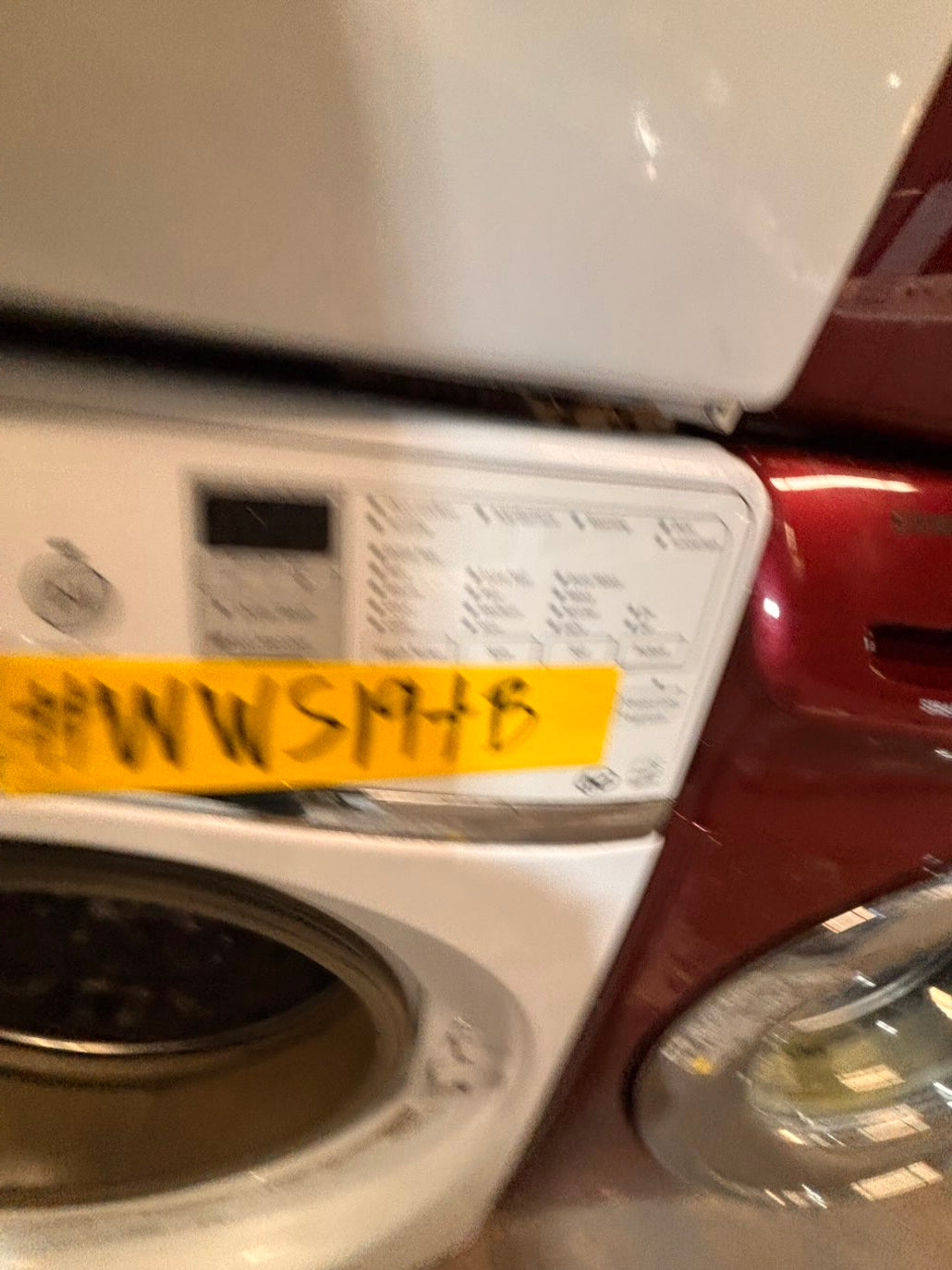 }}Whirlpool steam washer 4.5 cu ft & dryer 7.2 cu ft mix & match set electric steam 220v front load stackable or side by side - sensor dry white color   #WY918SET
