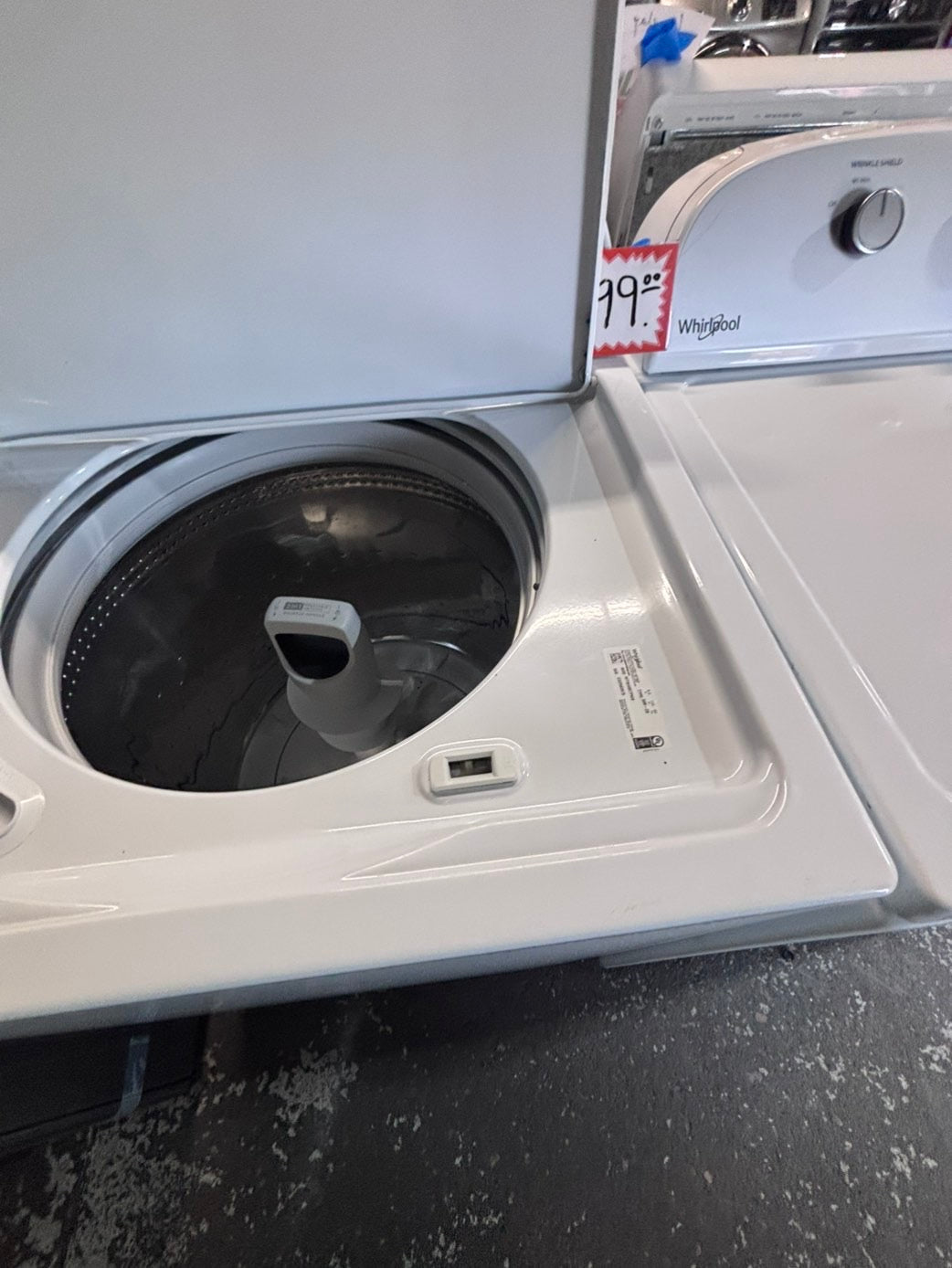 >*whirlpool top load washer large capacity with removable agitator  & electric dryer 220v  set top load side by side #MRM23YB
