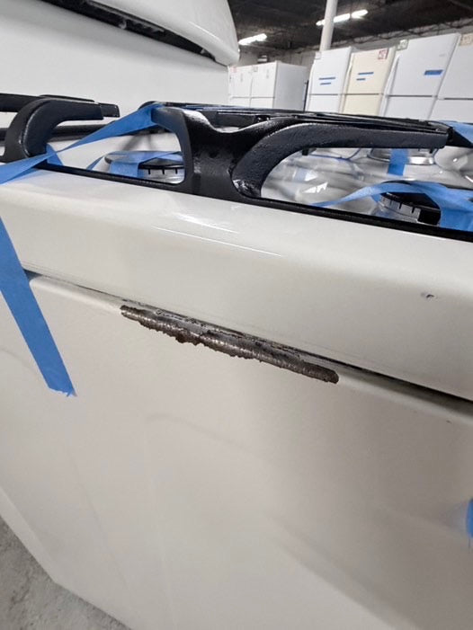 GE Gas range 4 burner bake broil self clean in off white used-Refurbished 30” #GR91345B