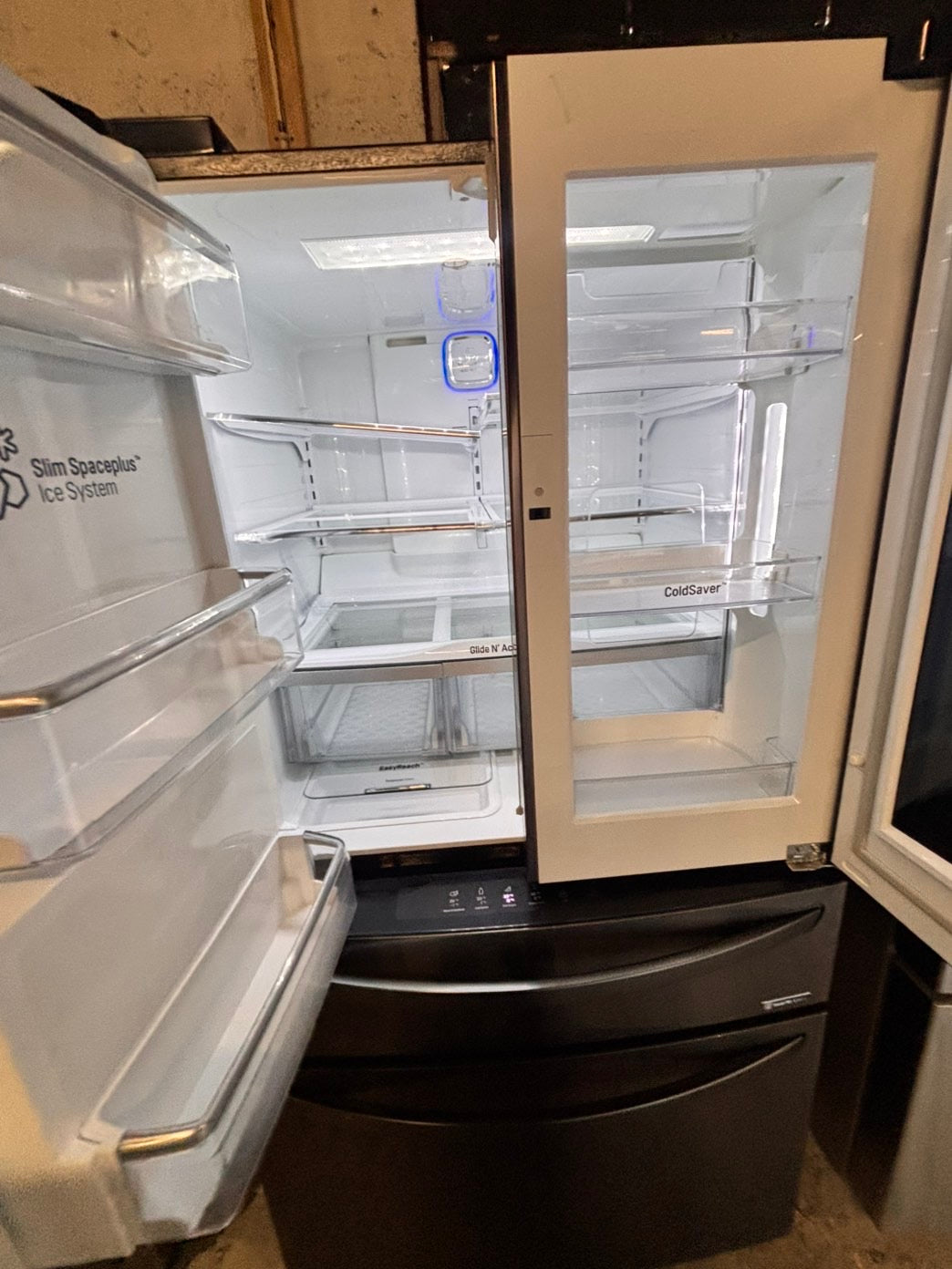 >🎈Used | Refurbished LG 36” French door refrigerator black stainless steel with ice maker & water dispenser —-stock number #RF297941B