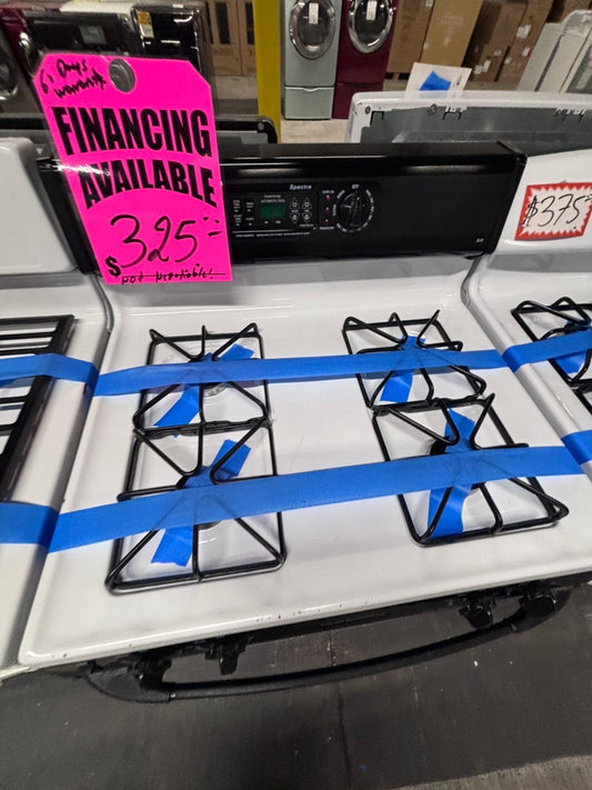 >special 🙌 GE range 4 burner bake  broil hi/lo  Self clean in black & white used-Refurbished 30" #LCFF7B