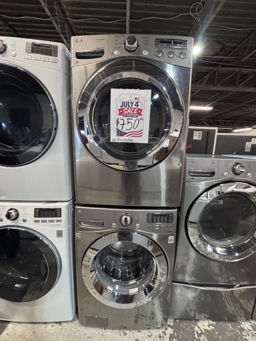 >*early July 4th special 🇺🇸LG washer & dryer set electric 220v front load stackable or side by side - sensor dry in gray  #WEDS22BSET