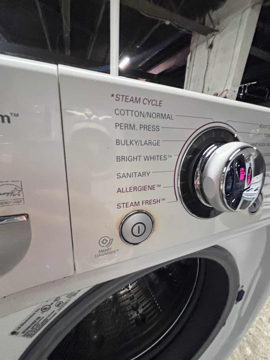 >*LG front load washing machine large capacity 4.5 cu ft white 27” w/pedestal - used refurbished #WLQY1LB