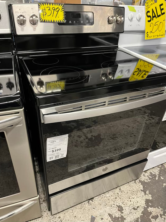 GE electric 220v range 4 burner bake broll hi/lo self clean stainless steel 30" #ER517ZB