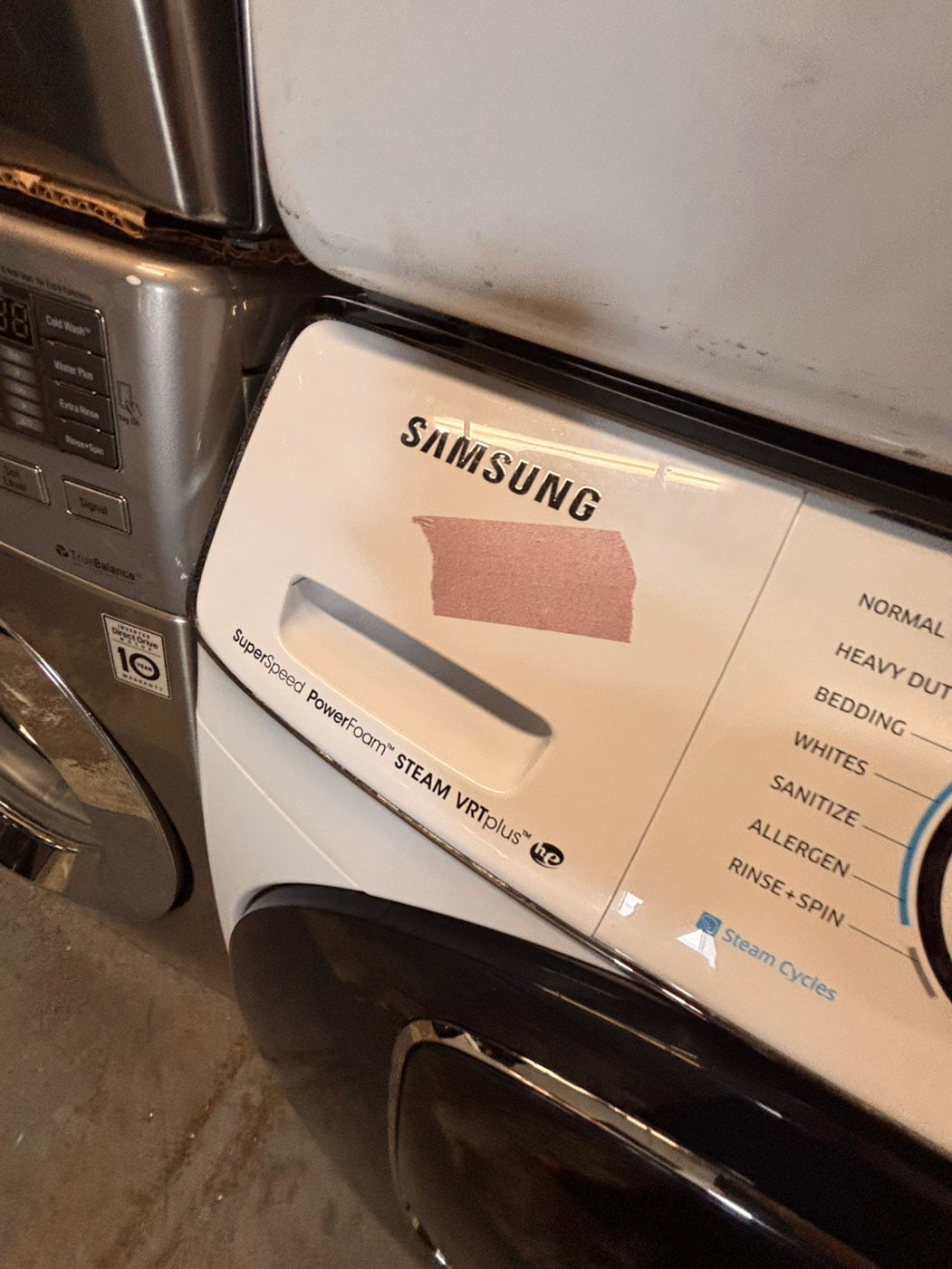 >*Samsung steam add wash-washer 4.5 cu ft & dryer 7.5 cu ft set electric steam 220v front load stackable or side by side - sensor dry white color   #WD698SET