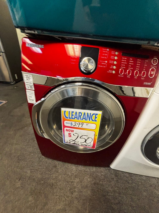 - Samsung steam electric 220v dryer front load stainless steel drum 7.5cu.ft. large capacity  27" #EDS1396VL